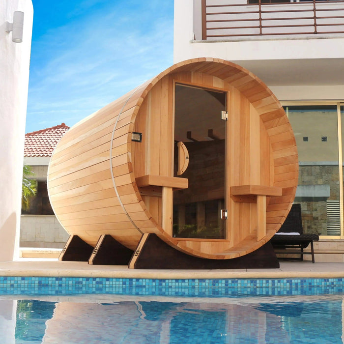 Electric Barrel Sauna with Canopy